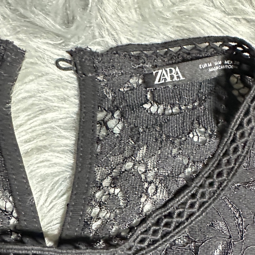 Zara Black Lace Top - Picture 2 of 4